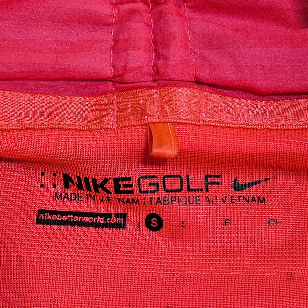 Nike Golf Windbreaker Jacket Women Small Neon Pink Full Zip Striped 725690-617 - Picture 3 of 12